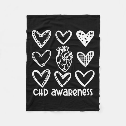 Chd Awareness Warrior-heart Disease Month Awarenes Fleecedecke (Vorderseite)