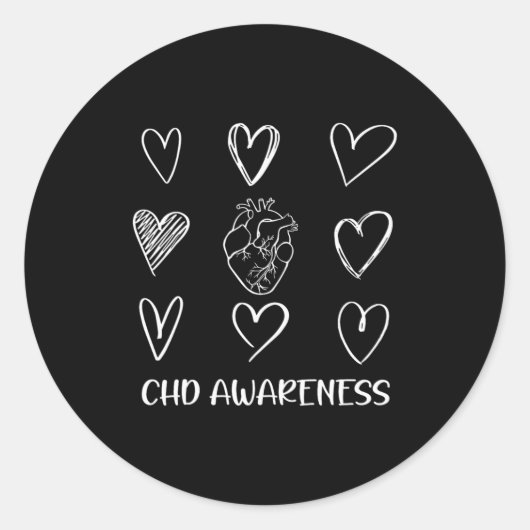 Chd Awareness Warrior Herzerkrankung Monatswarenen Runder Aufkleber (Vorderseite)