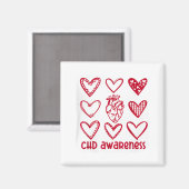 CHD-Bewusstseins-Monat für angeborene Herzfehler Magnet (Vorderseite/Rückseite)