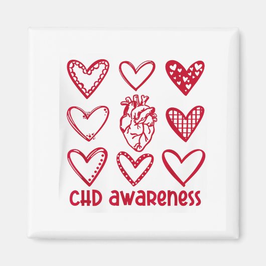 CHD-Bewusstseins-Monat für angeborene Herzfehler Magnet (Vorne)