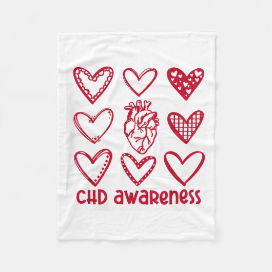 CHD-Bewusstseinsmonat für angeborene Herzfehler Fleecedecke (Vorderseite)