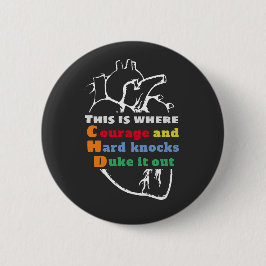 CHD Courage Word Cloud Heart Sketch Button