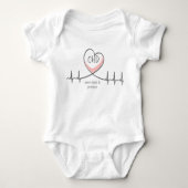 CHD EKG Heart Warrior Baby Jersey Bodysuit Baby Strampler (Vorderseite)