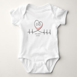 CHD EKG Heart Warrior Baby Jersey Bodysuit Strampler