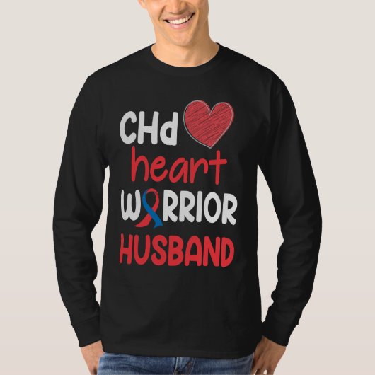 CHD Heart Disease Warrior Proud Husband Awareness  T-Shirt (Vorderseite)