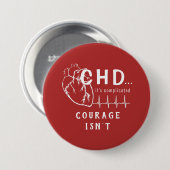 CHD Heart Sketch EKG Button (Vorne & Hinten)