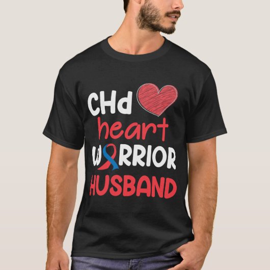 CHD Herzerkrankungen Krieger Proud Husband Bewusst T-Shirt (Vorderseite)