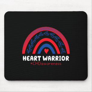 CHD-Krieger Rot Blau Regenbogen-Herzkrankheit-Bewu Mousepad