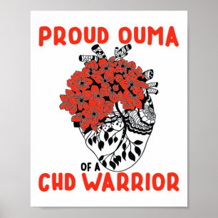 Chd Krieger Stolz Ouma Hübsche Rote Florale Herz D Poster