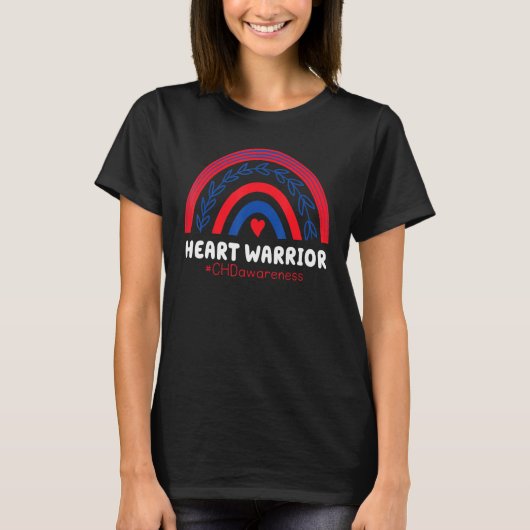 Chd Warrior Red & Blue Rainbow He Disease Awarenes T-Shirt (Vorderseite)
