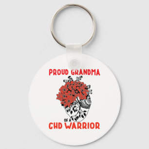 Chd Warrior Stolze Oma Hübsche Rote Florale Herz  Schlüsselanhänger