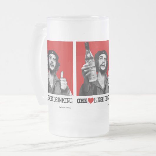 Che Guevara Binge-TrinkenTasse Mattglas Bierglas (Vorderseite Links)