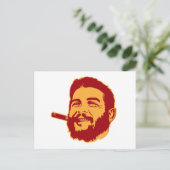 Che Guevara mit Cigar Portrait Postkarte (Stehend Vorderseite)