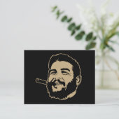 Che Guevara mit Cigar Portrait Postkarte (Stehend Vorderseite)