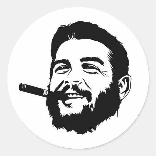 Che Guevara mit Cigar Portrait Sticker (Vorderseite)