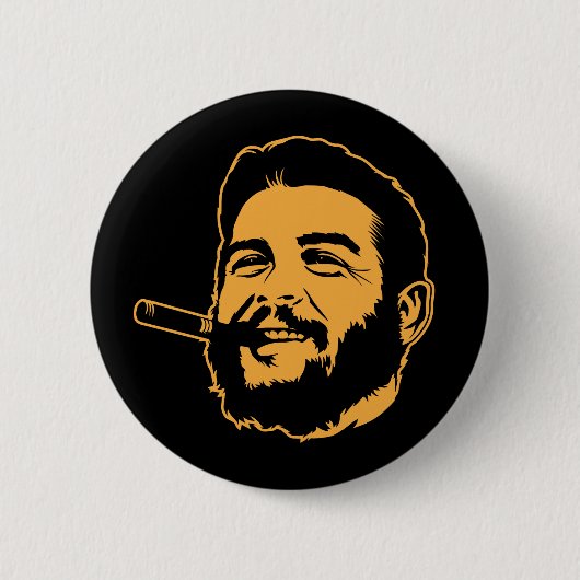 Che Guevara mit Zigarren-Porträt-Knopf Button (Vorderseite)