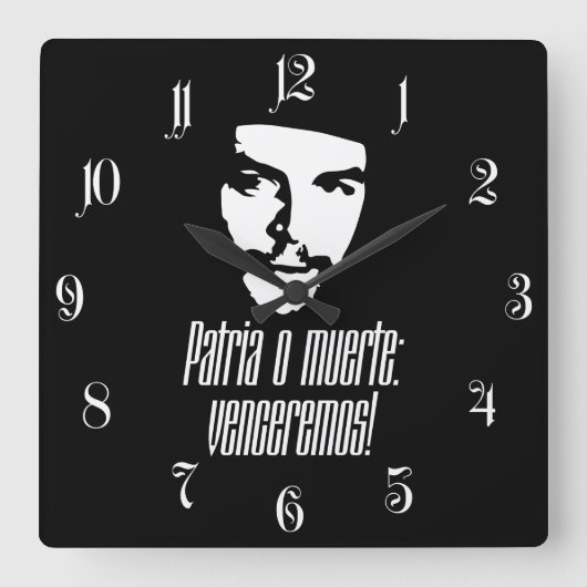 Che Guevara Quadratische Wanduhr (Vorderseite)