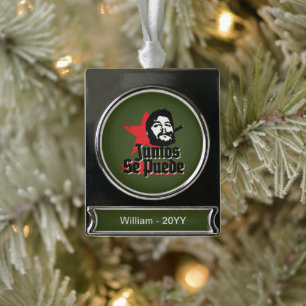 Che Guevara Revolutionär Zitat Juntos Se Puede Banner-Ornament Silber