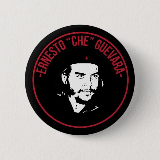 Che Guevara Schwarz und Weiß Button (Vorderseite)