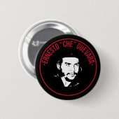 Che Guevara Schwarz und Weiß Button (Vorne & Hinten)