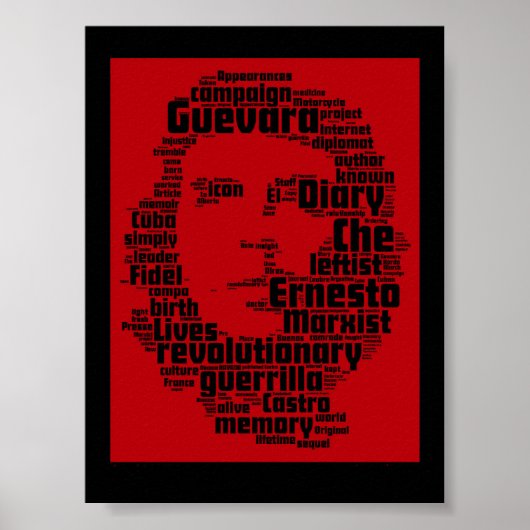 Che Guevara Wort Cloud Print Poster (Vorne)