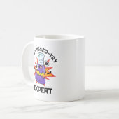 Che-miss-Try Funny Science Chemistry Pun Kaffeetasse (Vorderseite Links)