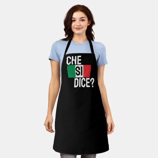 Che Si Dice? - "Was ist los?" Italienisches Sprich Schürze (Getragen)