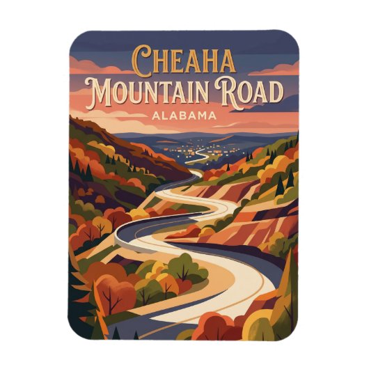 Cheaha Mountain Road Alabama Magnet (Vertikal)