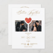 Cheap Better Together Red Golden Heart 2 Photos (Vorne/Hinten)