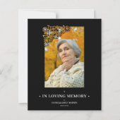 Cheap Black Floral Frame Elegant Photo Funeral (Vorderseite)