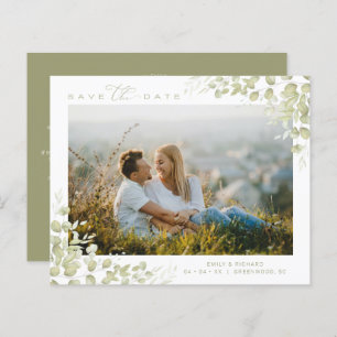 Cheap Chic Modern Green Branches Foto Hochzeit