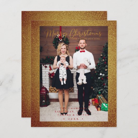 Cheap Christmas Glitter Fun Photo Family Script (Vorne/Hinten)