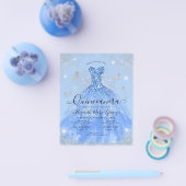 Cheap Dusty Blue Silver Gown Quinceanera Einladung Flyer (Einzeln)