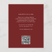 Cheap Elegant Monogram Wedding QR Code Burgundy Flyer (Hinten)