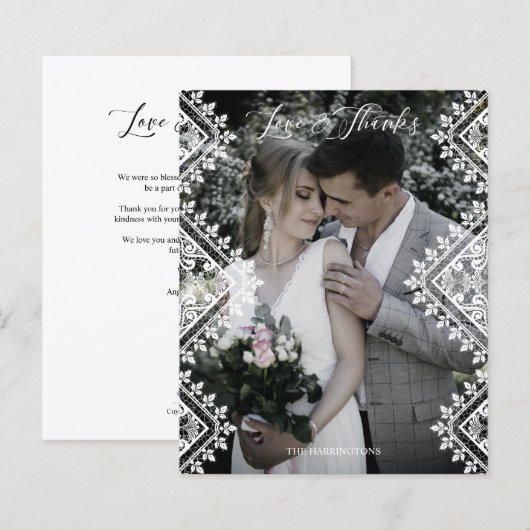 Cheap Elegant Photo Lace Effect Whimsical Script (Vorne/Hinten)