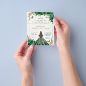 Cheap Emerald Green Gold Princess Quinceañera Flyer (Gruppe)