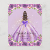 Cheap Floral Light Purple Princess Quinceanera Flyer (Hinten)