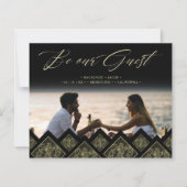 Cheap Flourish Lace Gold Ornament Photo Wedding (Vorderseite)