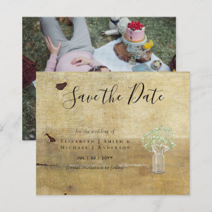 CHEAP Foto Rett Dates Rustic Gypsophila Mason Jar