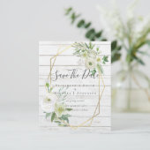 CHEAP Foto Rett Dates White Floral Greenery Leaf (Stehend Vorderseite)