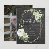 CHEAP Foto Rett Dates White Floral Greenery Leaf (Vorne/Hinten)