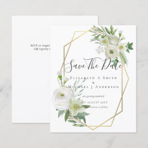 CHEAP Foto Rett Dates White Floral Greenery Leaf