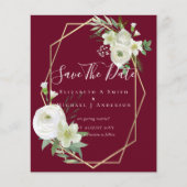 CHEAP Foto Rett Dates White Floral Greenery Leaf Flyer (Vorne)