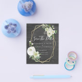 CHEAP Foto Rett Dates White Floral Greenery Leaf Flyer (Einzeln)