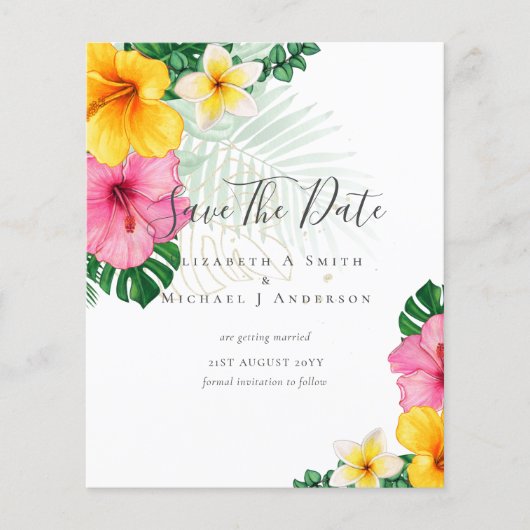 CHEAP Foto Rette Dates TROPICAL BLUME Beach Flyer (Vorne)