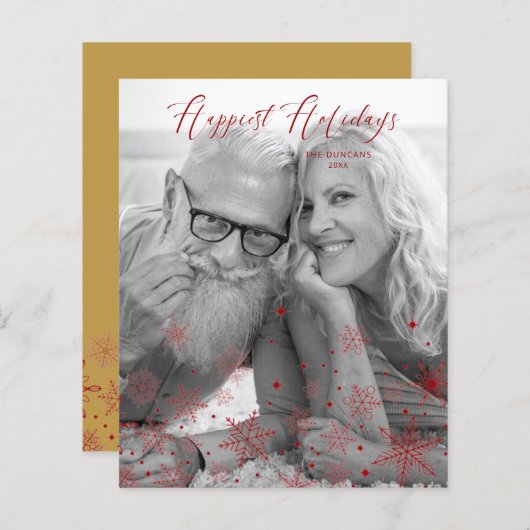 Cheap Gold Christmas Snowflakes Happiest Holidays (Vorne/Hinten)