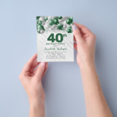 Cheap Green Silver Balloon Glitzer 40. Geburtstag Flyer (Gruppe)