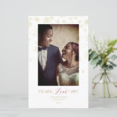 Cheap Just Married First Christmas Gold Snowflakes (Stehend Vorderseite)