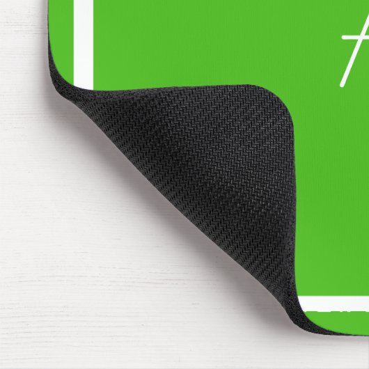 Cheap Kelly Green Mousepad mit weißem Monogramm (Ecke)