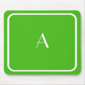 Cheap Kelly Green Mousepad mit weißem Monogramm (Vorne)